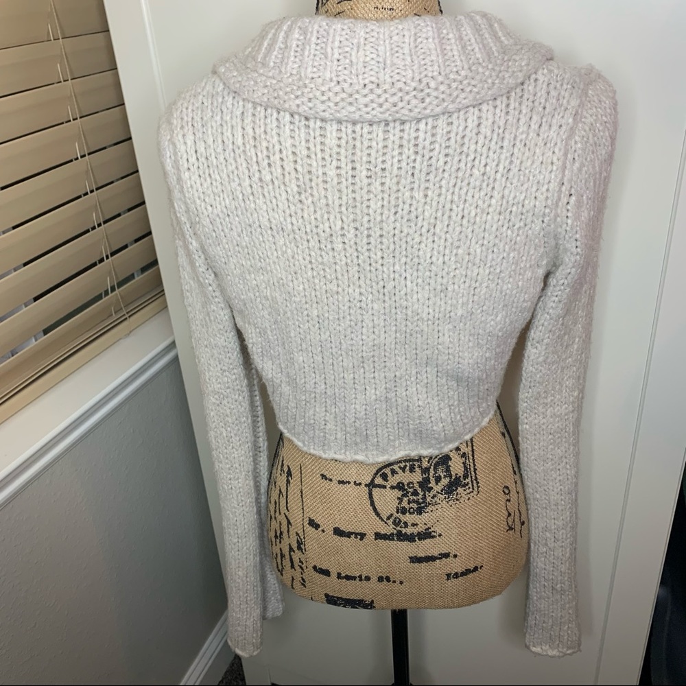 Free People Crop Knit Flower Button Sweater - Picture 12 of 16